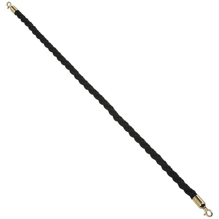 GLOBAL INDUSTRIAL Vinyl Braided Rope 59 With Ends For Portable Gold Post, Black 269386BK